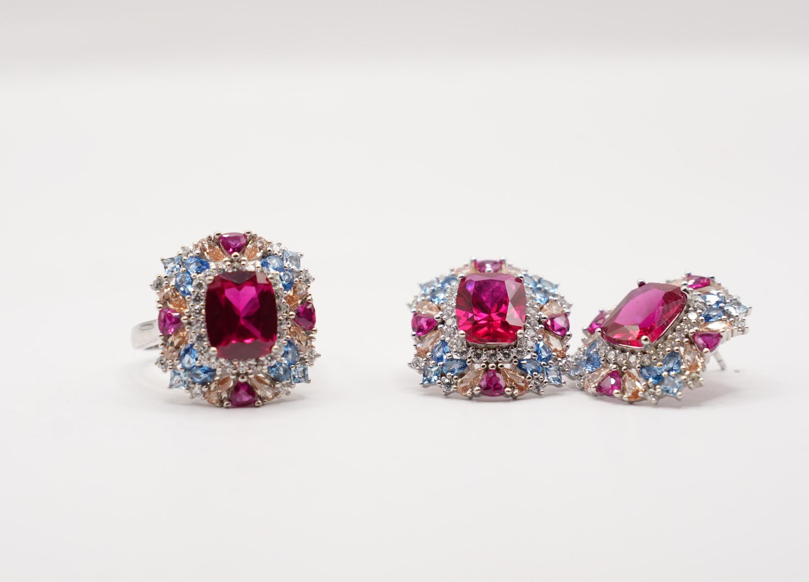 Collezione Elegance pave'|orecchini|anello|argento 925