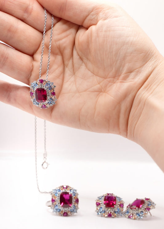 Collezione Elegance pave'|orecchini|anello|argento 925