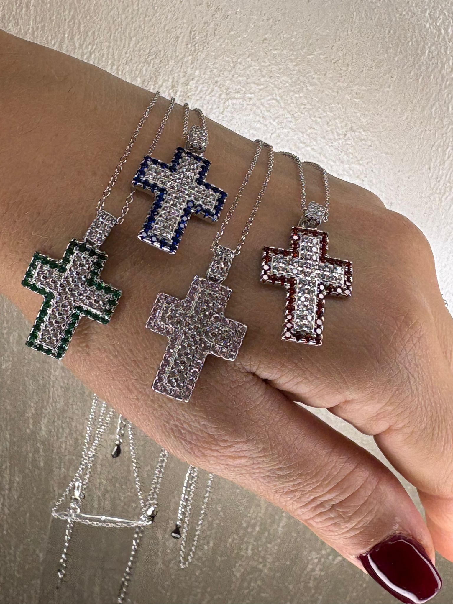 Collana Croce Annalisa|argento 925|Pavè