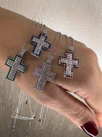 Collana Croce Annalisa|argento 925|Pavè