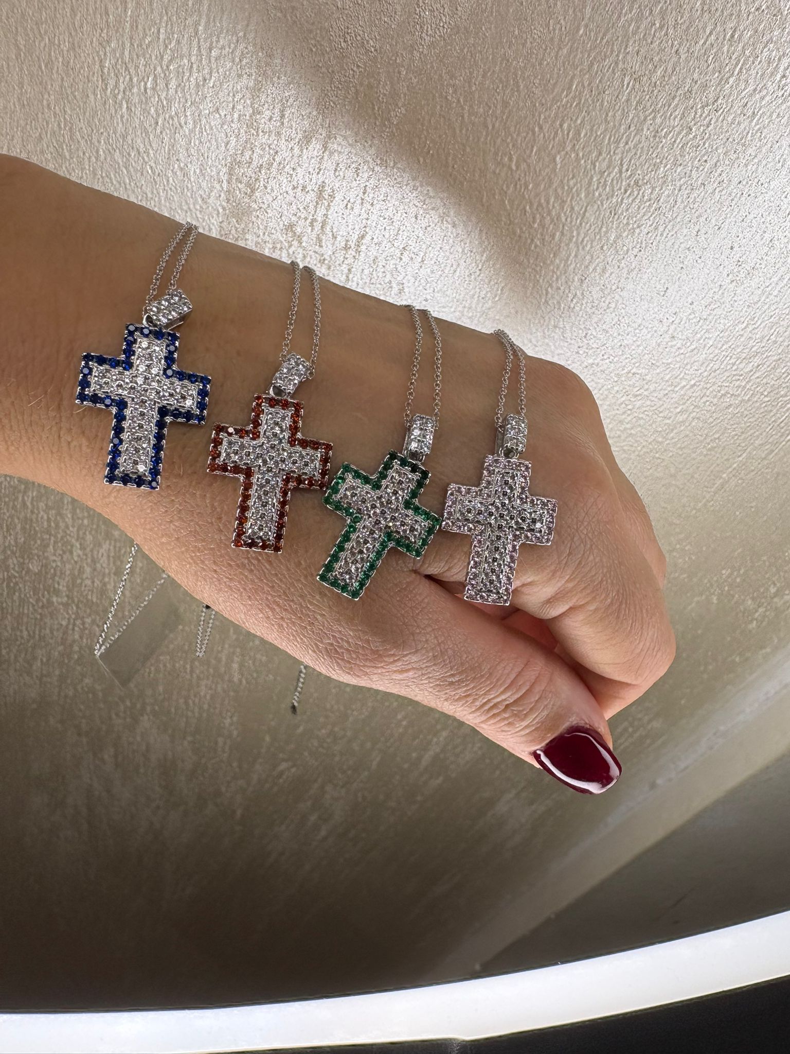 Collana Croce Annalisa|argento 925|Pavè