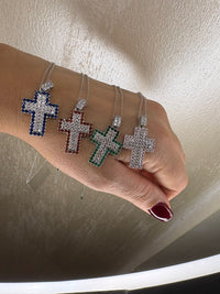 Collana Croce Annalisa|argento 925|Pavè