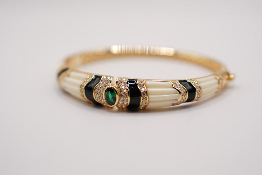 30%SCONTO - Bracciale rigido | dorato | avorio | ottone anallergico