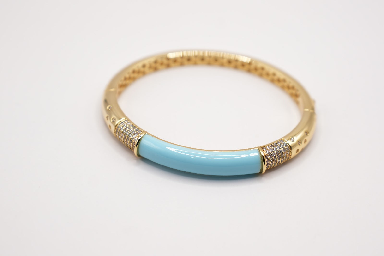 30% SCONTO - Bracciale  turchese|pave'|dorato