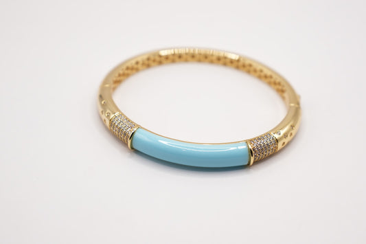30% SCONTO - Bracciale  turchese|pave'|dorato