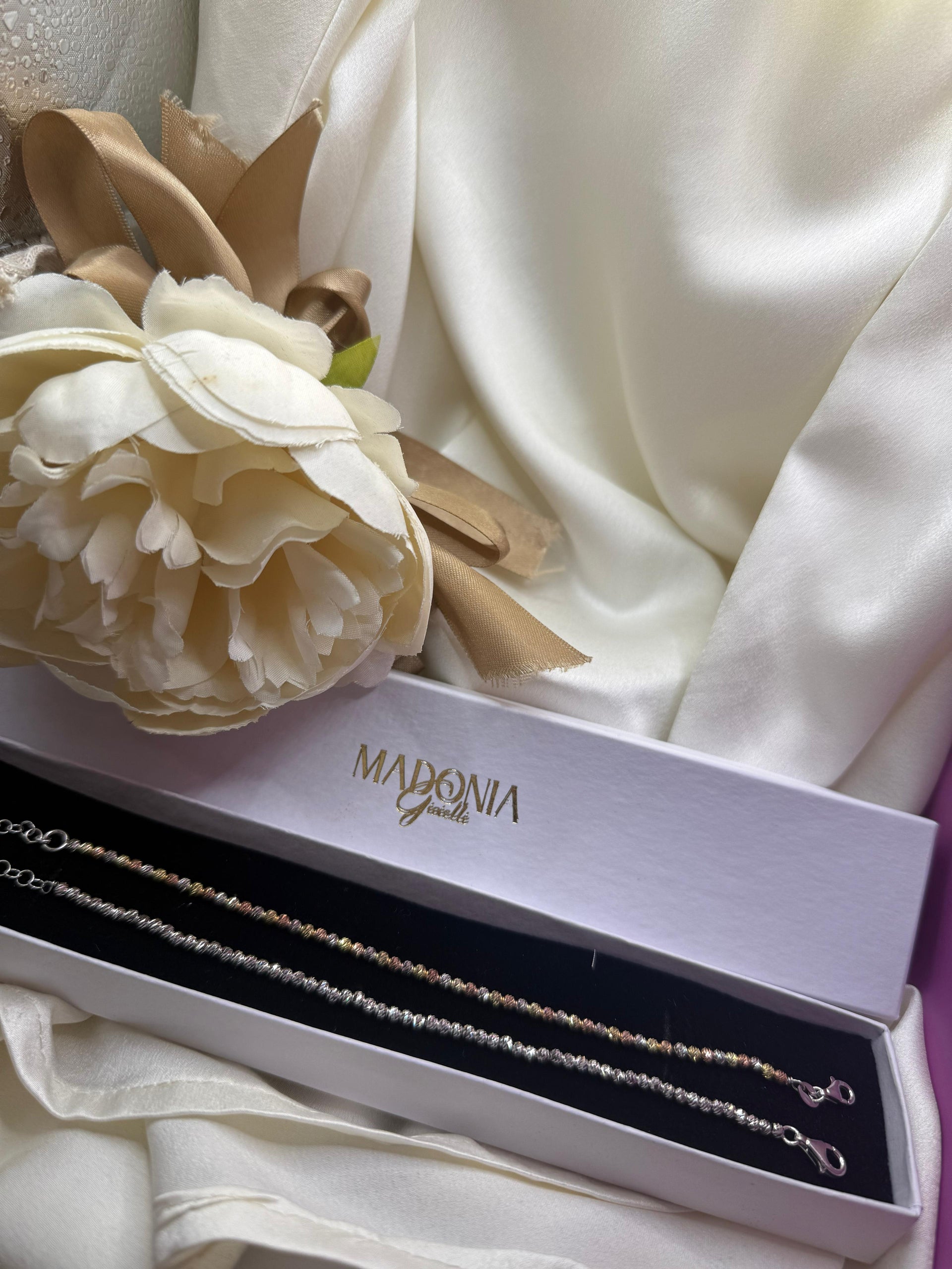 Bracciale Milleluci | Argento 925 | Oro Rosé e Silver | Elegante e Regolabile