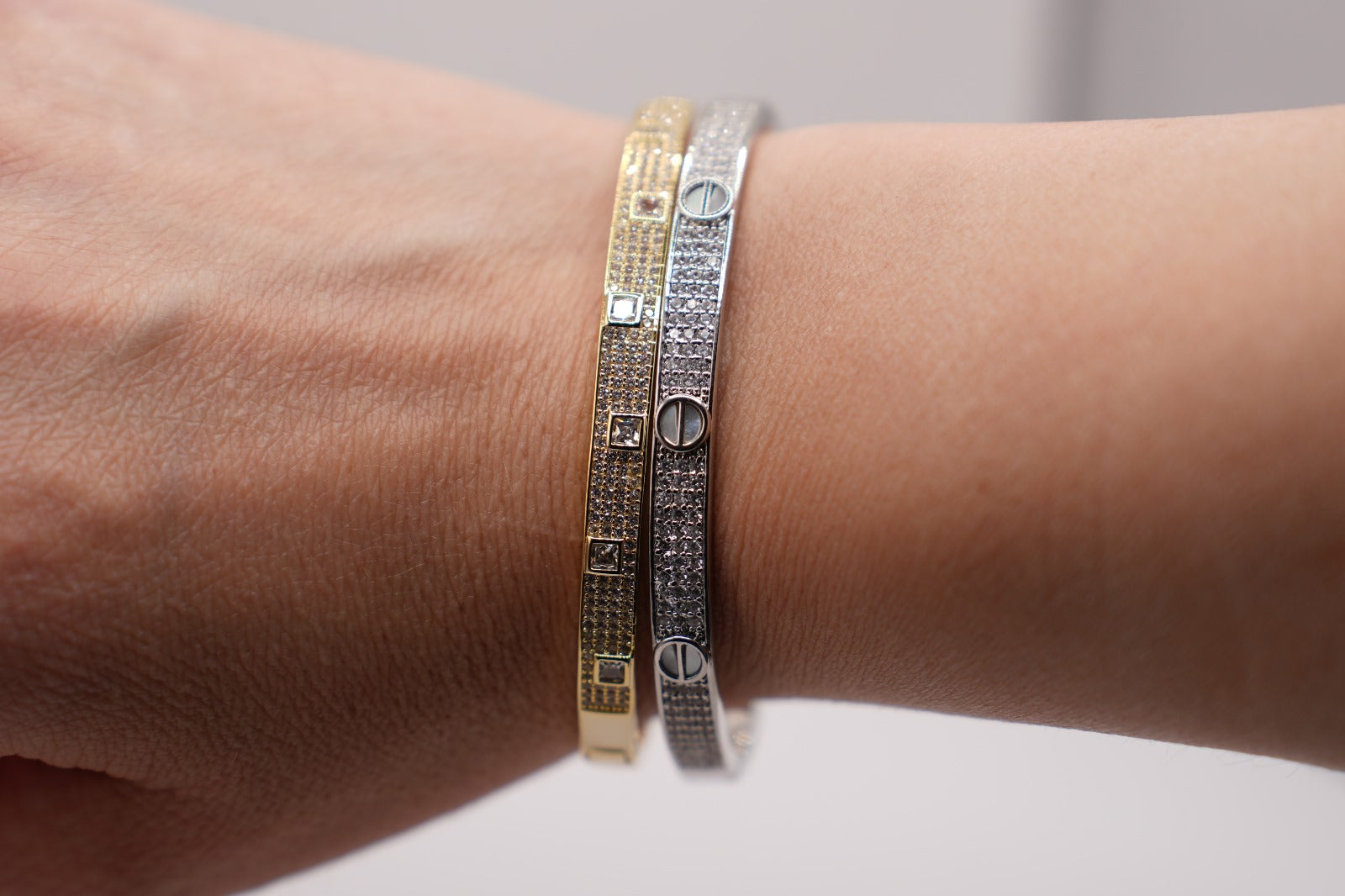 Bracciale rigido |zirconato |ottone anallergico