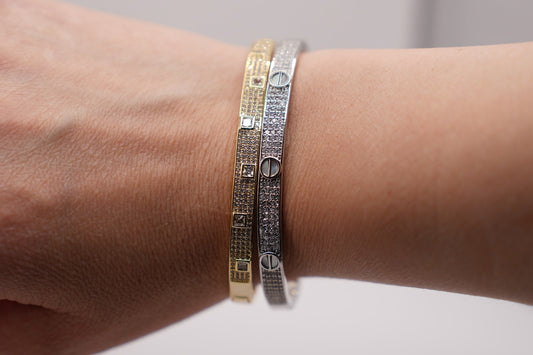 Bracciale rigido |zirconato |ottone anallergico