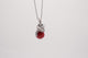 Collana elegance corallo|pave di zirconi|argento 925