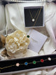 Collana Quadrifoglio | Nero e Bianco | Acciaio Inossidabile | Catena Regolabile 45 cm | Portafortuna Elegante