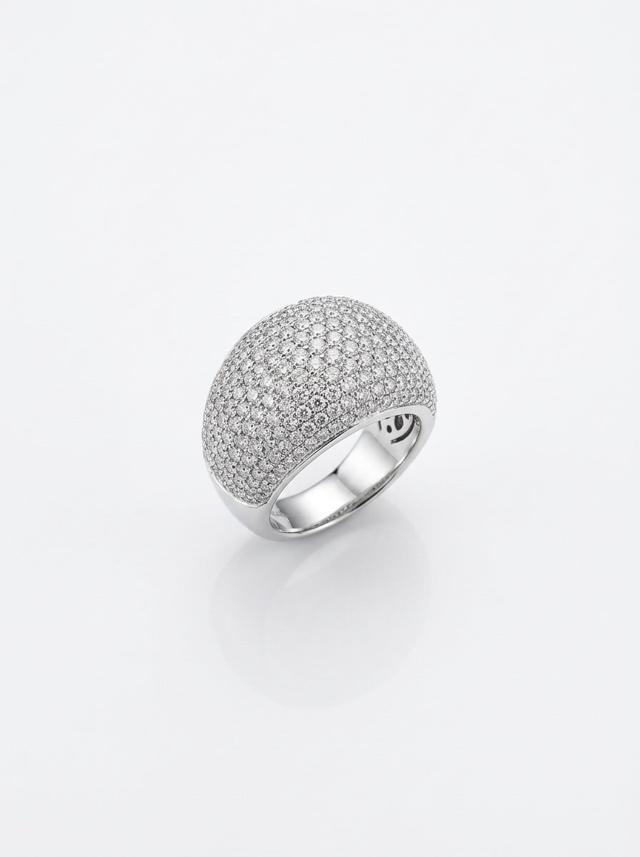 Anello bombato pavé