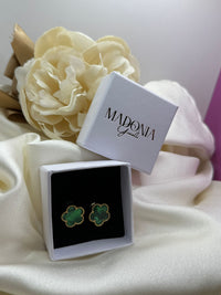 Orecchini Quadrifoglio Verde | Acciaio Inossidabile | Portafortuna Colorati | Design Elegante