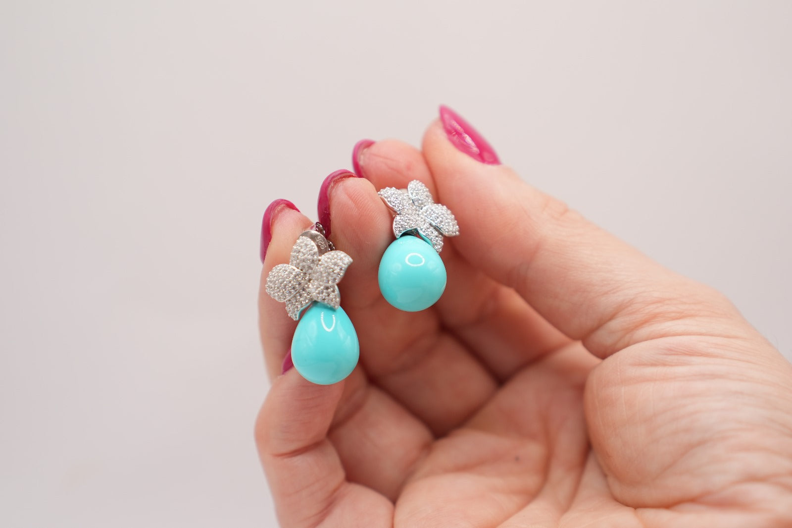 Orecchini Camelia pave'|zirconi|turchesi