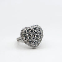 Anello cuore pavè | Argento 925