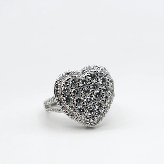 Anello cuore pavè | Argento 925