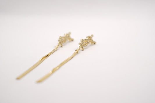 Orecchini lunghi gold|argento 925|zirconato
